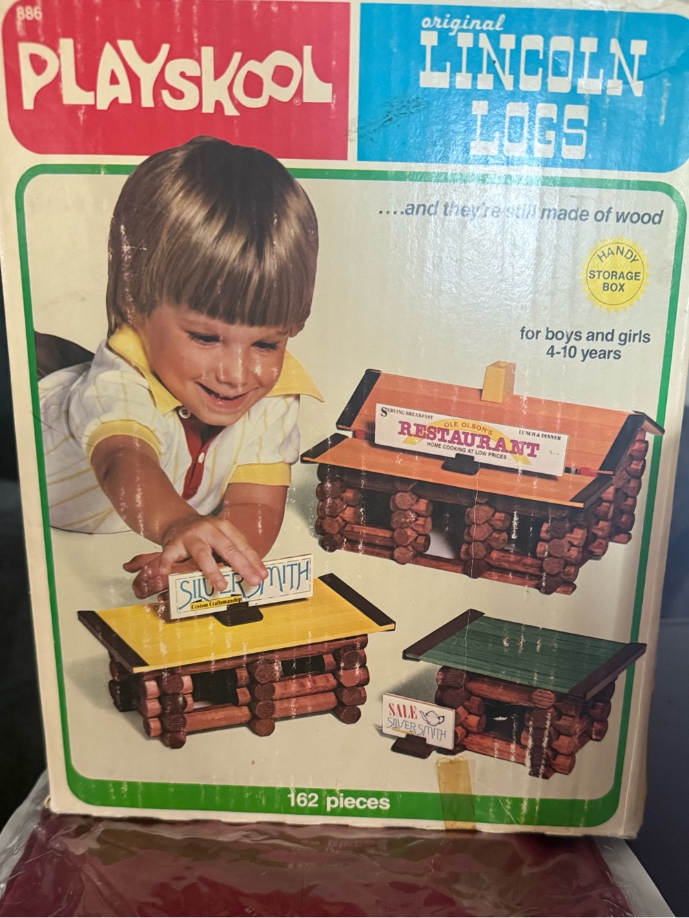 1978 Playskool Original Lincoln Logs #886 Saloon/Silversmith & Restaurant W/ Box